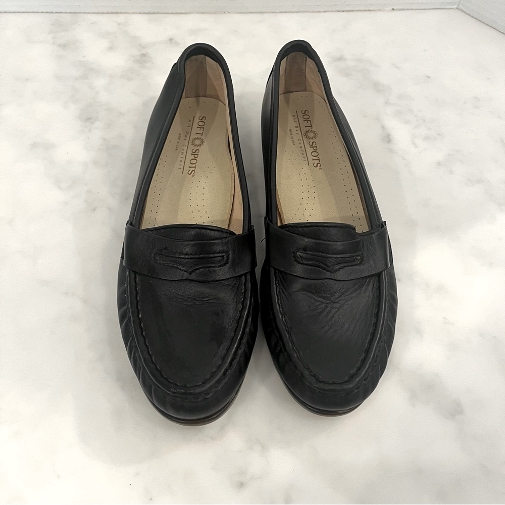 Softspots Pennie Slip On Casual Shoes Loafer Black Size 8-1/2 Narrow